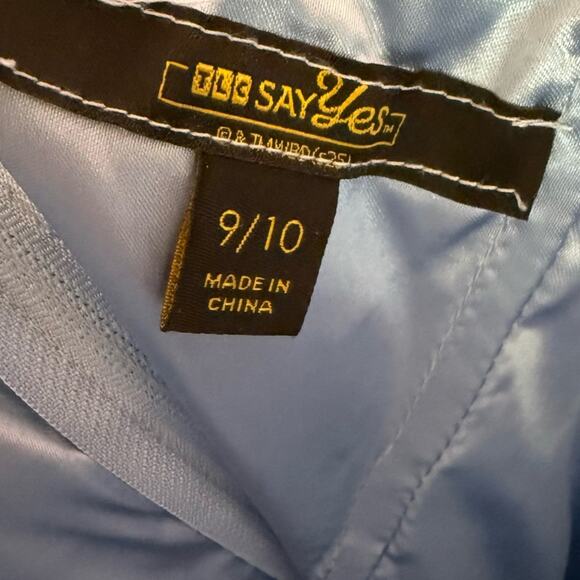 Say Yes Juniors' Ruffled Strapless Ball Gown Light Blue Sz 9/10 NWT - Picture 7 of 10